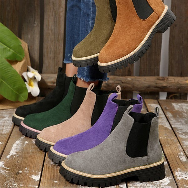 Chelsea Stiefeletten aus Wildleder in mehreren Farben mit robuster Profilsohle