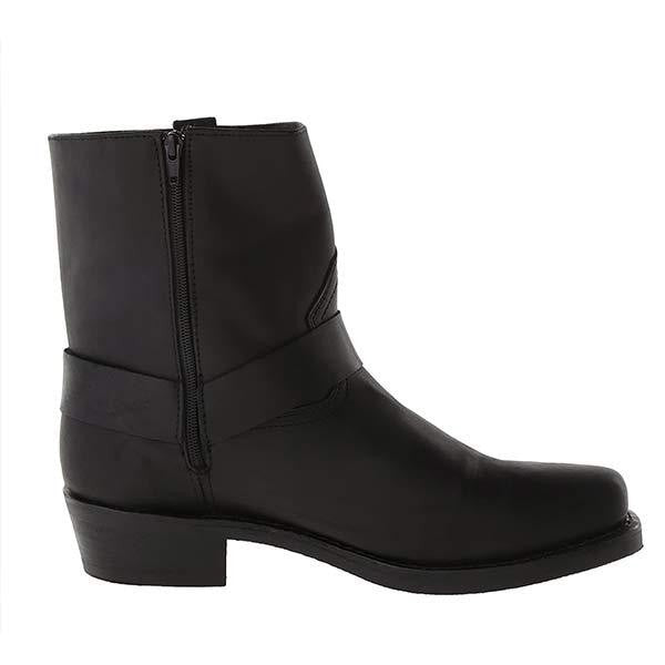 Schwarze Cowboystiefel mit seitlichem Reißverschluss und Blockabsatz Seitenansicht