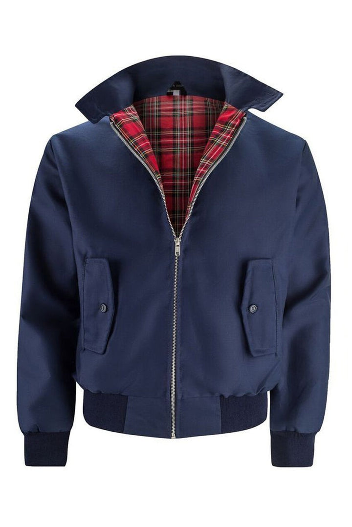 Henrik | Herren Harrington-Jacke mit Karo-Futter Reißverschluss Umlegekragen und Rippbündchen - image 1