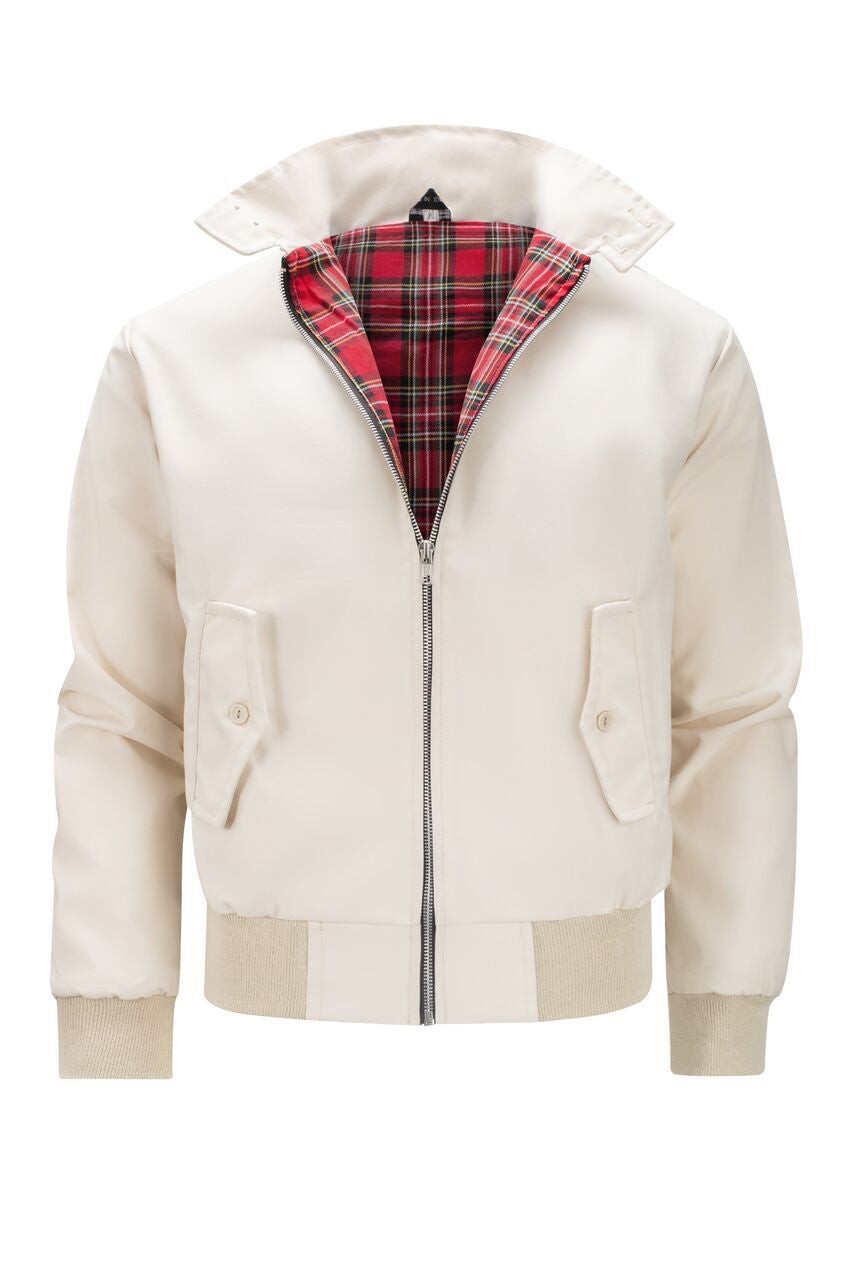 Henrik | Herren Harrington-Jacke mit Karo-Futter Reißverschluss Umlegekragen und Rippbündchen - image 10