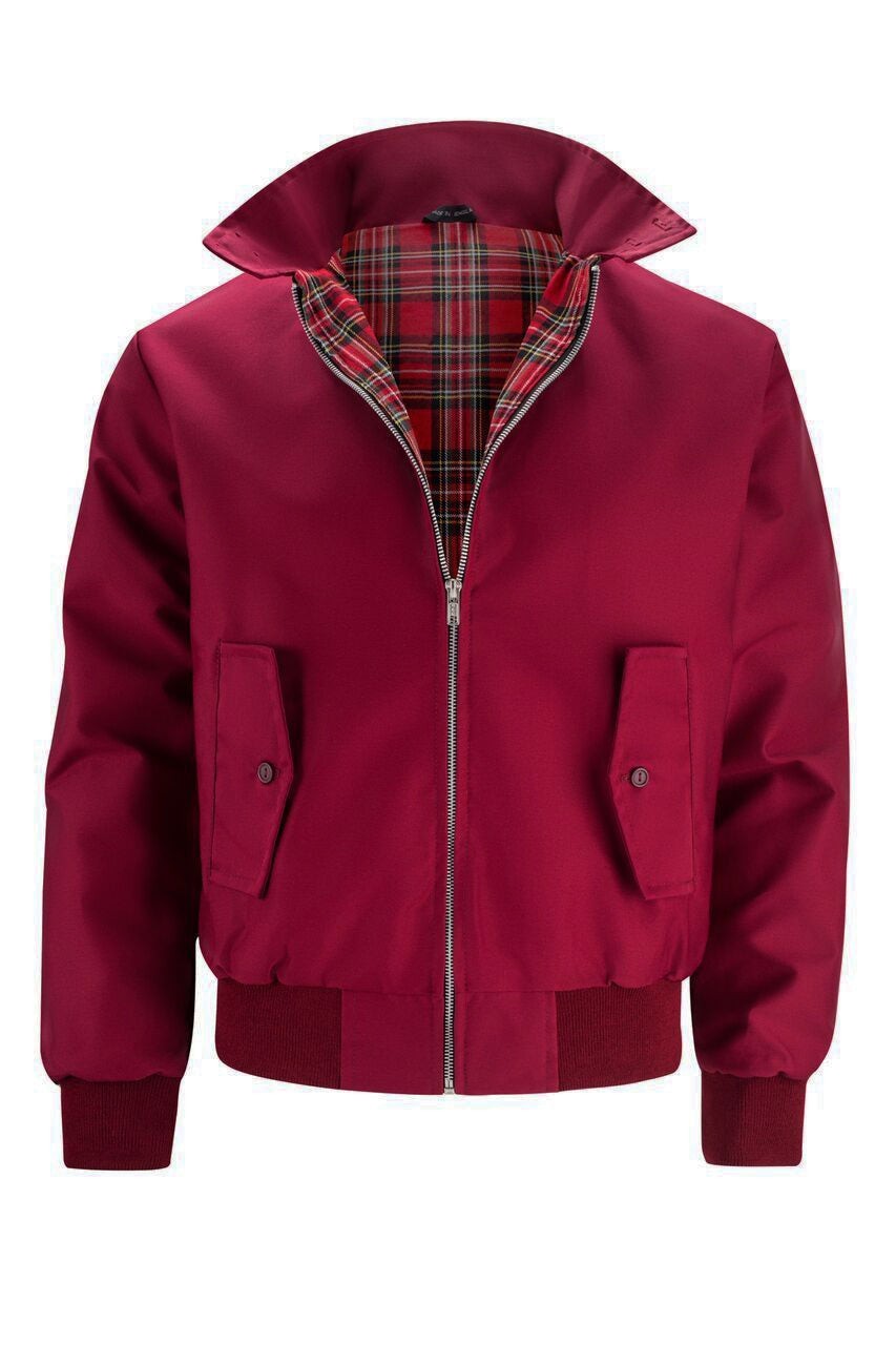Henrik | Herren Harrington-Jacke mit Karo-Futter Reißverschluss Umlegekragen und Rippbündchen - image 13