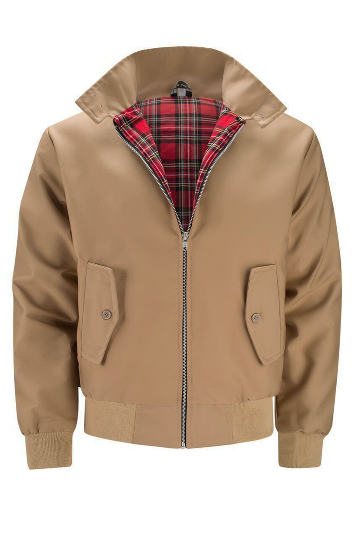 Henrik | Herren Harrington-Jacke mit Karo-Futter Reißverschluss Umlegekragen und Rippbündchen - image 21