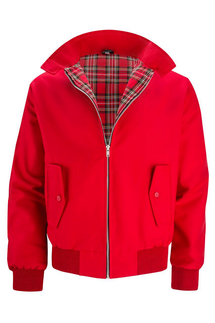 Henrik | Herren Harrington-Jacke mit Karo-Futter Reißverschluss Umlegekragen und Rippbündchen - image 23