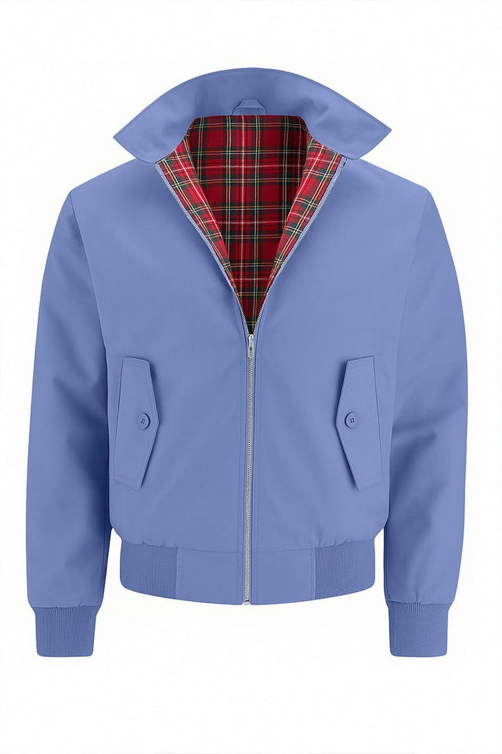 Henrik | Herren Harrington-Jacke mit Karo-Futter Reißverschluss Umlegekragen und Rippbündchen - image 26