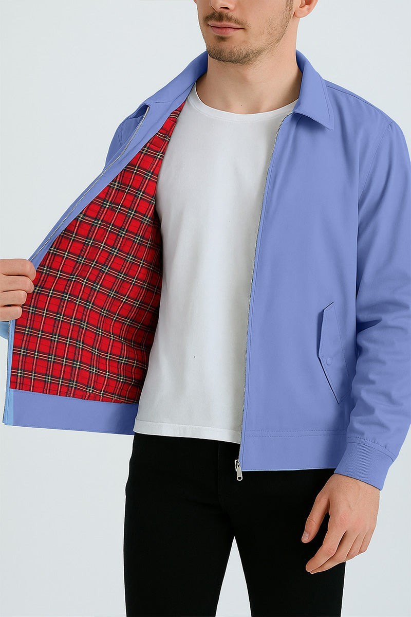 Henrik | Herren Harrington-Jacke mit Karo-Futter Reißverschluss Umlegekragen und Rippbündchen - image 27