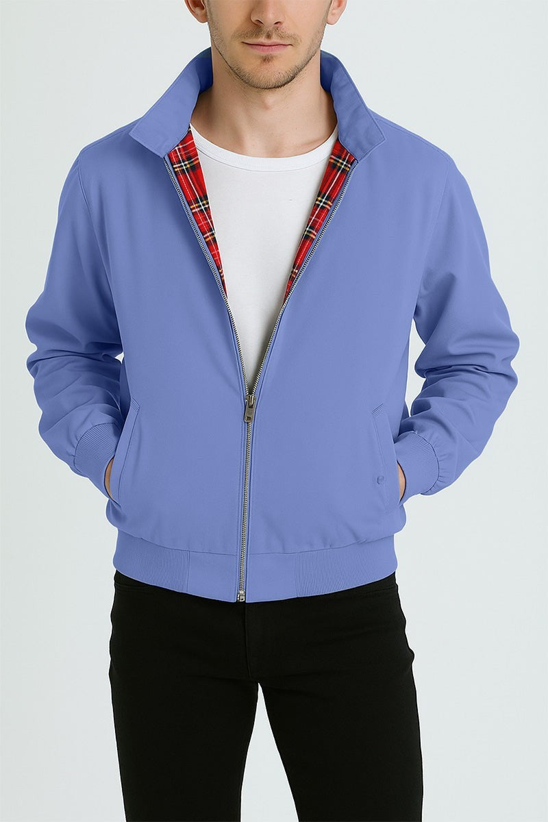 Henrik | Herren Harrington-Jacke mit Karo-Futter Reißverschluss Umlegekragen und Rippbündchen - image 28