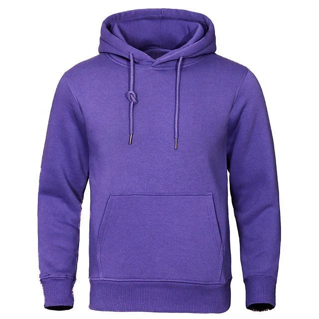 Violetter Kapuzenpullover mit Kordelzug, weich gefüttert, Frontansicht