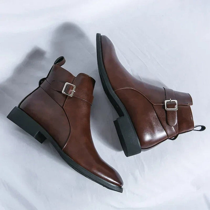 Leon | Herren Stiefeletten aus Veganem Leder mit Schnalle Reißverschluss und Spitzer Zehenpartie - image 12
