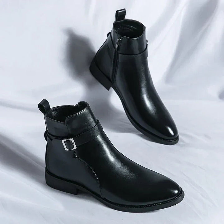 Leon | Herren Stiefeletten aus Veganem Leder mit Schnalle Reißverschluss und Spitzer Zehenpartie - image 17