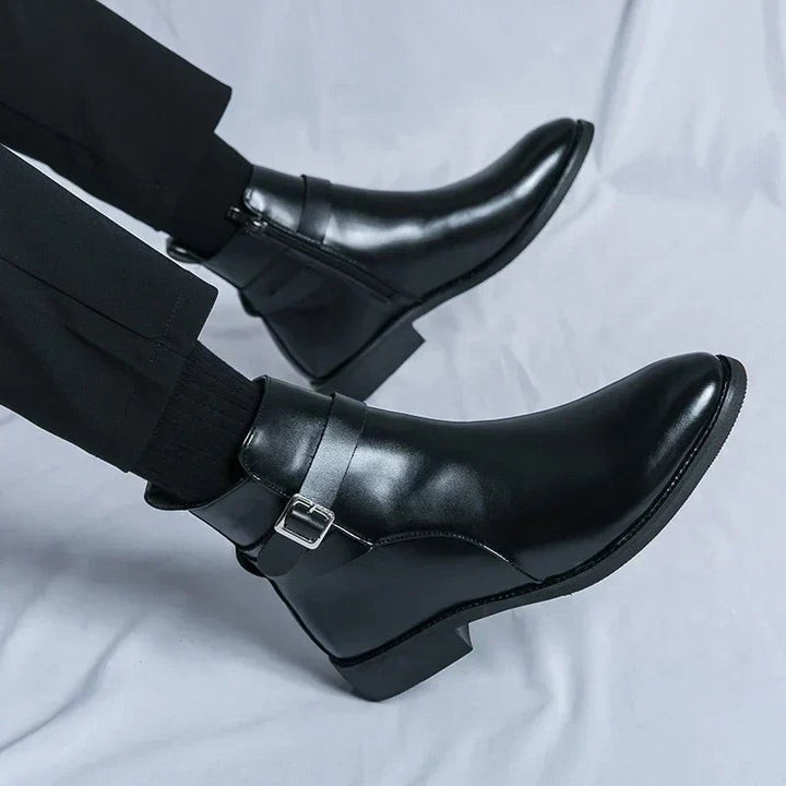 Leon | Herren Stiefeletten aus Veganem Leder mit Schnalle Reißverschluss und Spitzer Zehenpartie - image 18
