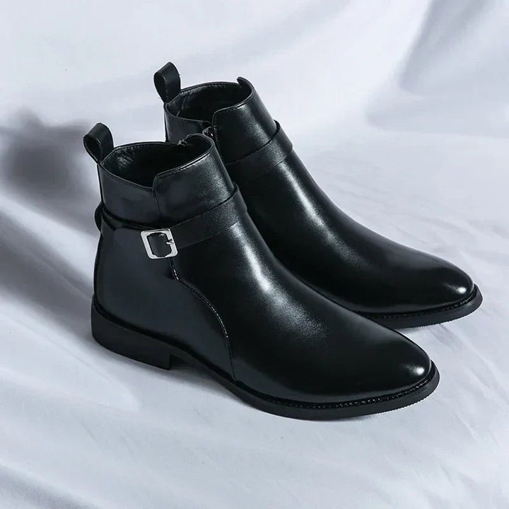 Leon | Herren Stiefeletten aus Veganem Leder mit Schnalle Reißverschluss und Spitzer Zehenpartie - image 19