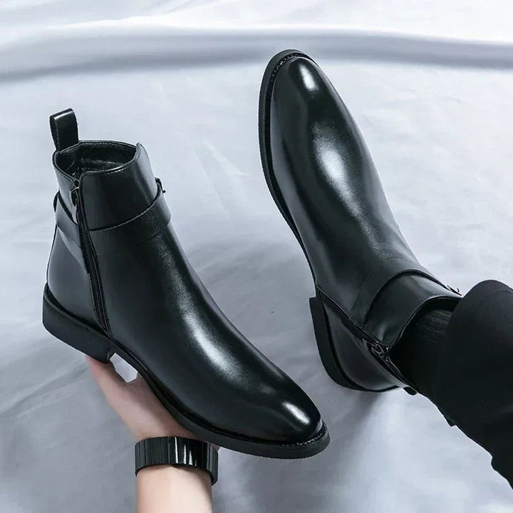 Leon | Herren Stiefeletten aus Veganem Leder mit Schnalle Reißverschluss und Spitzer Zehenpartie - image 20