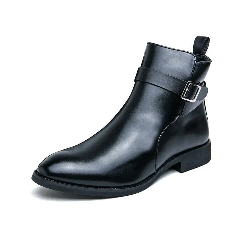 Leon | Herren Stiefeletten aus Veganem Leder mit Schnalle Reißverschluss und Spitzer Zehenpartie - image 22