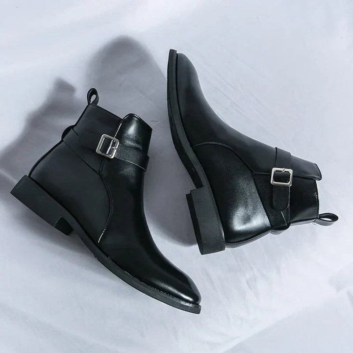 Leon | Herren Stiefeletten aus Veganem Leder mit Schnalle Reißverschluss und Spitzer Zehenpartie - image 23