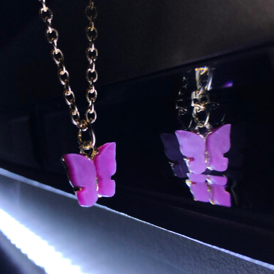 Butterfly Necklace (Pinks)