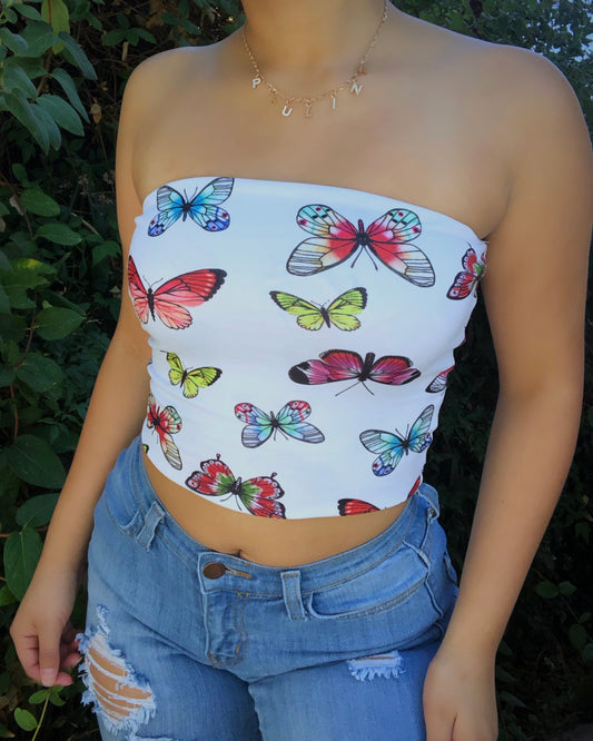 Double Fabric Butterfly Tube Top
